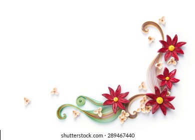  flowers made quilling on a light background