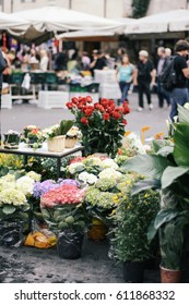Flowers, Market In Campo De Fiori