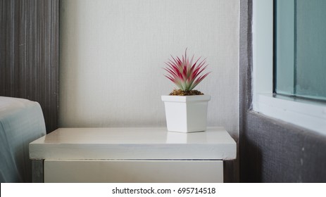 Flowers On Bedside Table