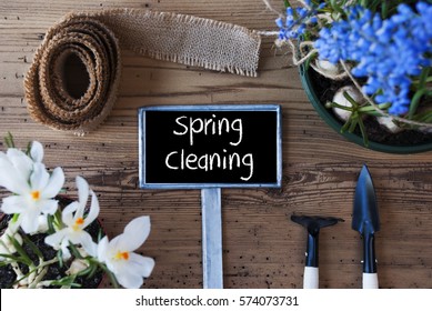 Flowers, Sign, Text Spring Cleaning - Shutterstock ID 574073731