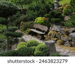 flowers stones in the Japanese garden