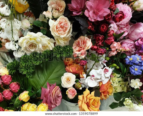 Flowers Store Bouquet Flowers Pink Red Stock Photo Edit Now 1359078899