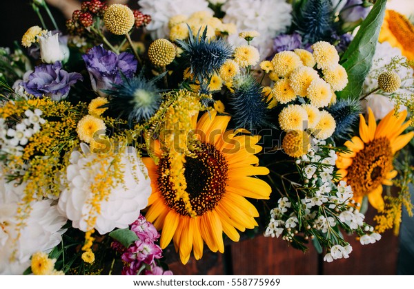 Flowers Sunflowers Flowers Wedding Decorating Stock Photo Edit