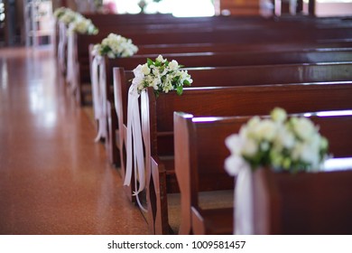 flowers wedding chair ribbon