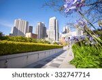 Flowers in Yerba Buena Gardens park, San Francisco