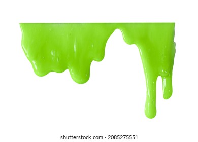flowing green slime isolated on a white background