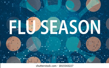 Flu Season Coronavirus Theme With Abstract Dots And Virus Background