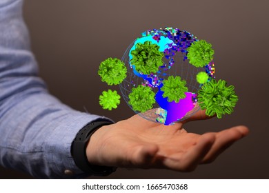 flu virus attack digital 3d  epidemic