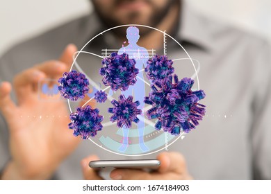 flu virus attack digital 3d