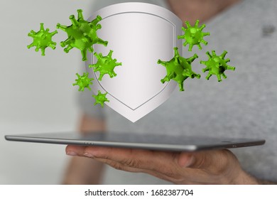 flu virus attack digital 3d 