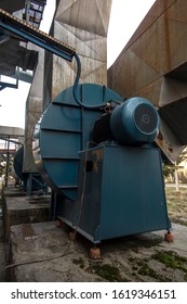 Flue Gas Ducts Behind The Boiler And Fans With Large Electric Motors