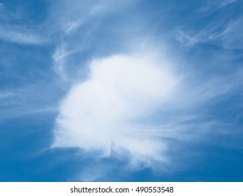 fluffy cloud in blue sky