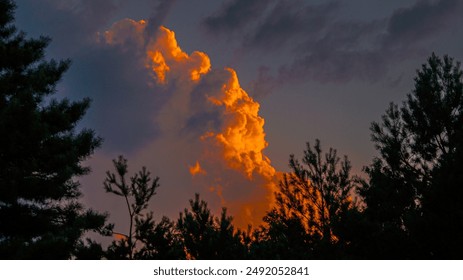 A fluffy cloud on a thunderclap