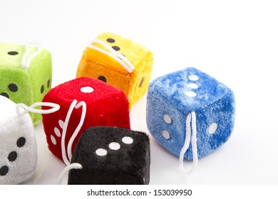 Fluffy Dice On White Background