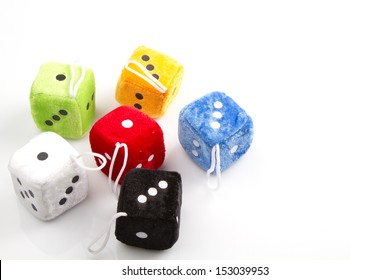 Fluffy Dice On White Background