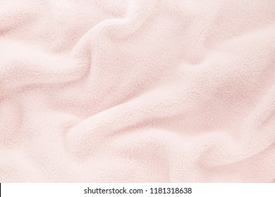 Fluffy Gentle baby pastel pink rose fabric with waves and folds. Soft pastel textile texture. Folds on the soft fabric. Rose towel terry cloth. - Shutterstock ID 1181318638