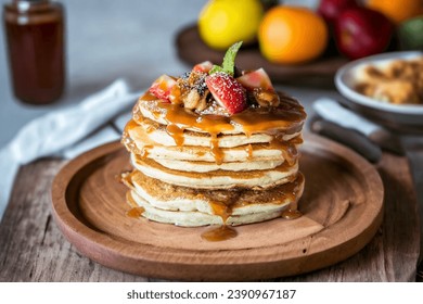 "Fluffy Pancake Stack: Breakfast Delight"