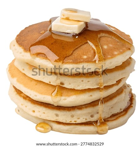 Fluffy Pancake Stack Isolated on Transparent Background PNG