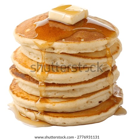 Fluffy Pancake Stack Isolated on Transparent Background PNG
