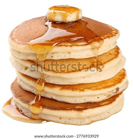 Fluffy Pancake Stack Isolated on Transparent Background PNG