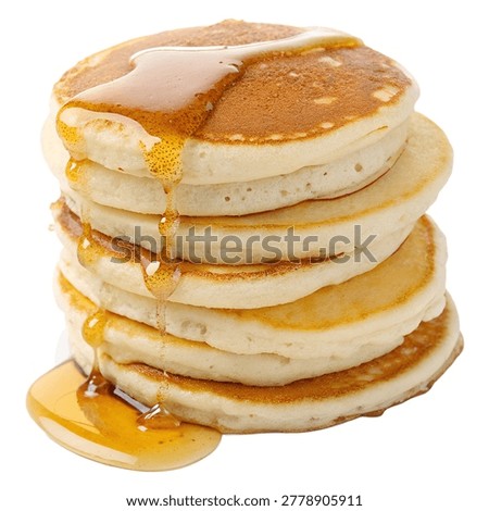 Fluffy Pancake Stack Isolated on Transparent Background PNG