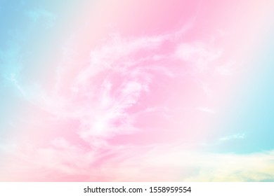 fluffy and soft white clouds with gradient pastel filter and grunge texture, nature abstract background