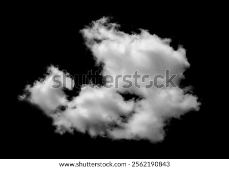 Fluffy white clouds isolated on black background. Design concept. Smog. Abstract clouds. Fog over the sky. Cloud or smog background.