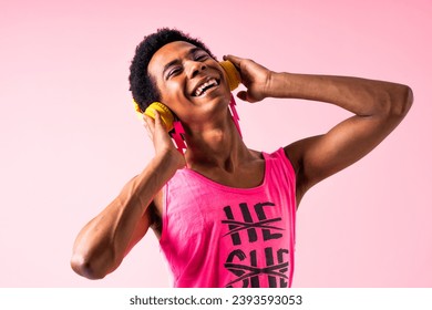 Fluid gender non binary hispanic  man posing in studio with fashionable clothing - concepts about LGBTQ, genderless and diversity - Powered by Shutterstock