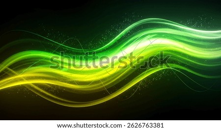 Fluid Gradient Elegance Black, Lime, and Yellow in Motion