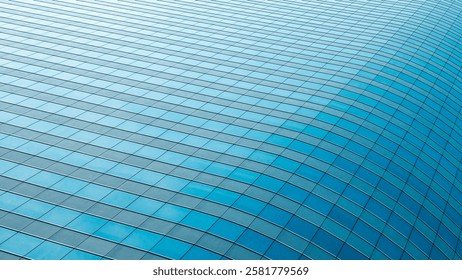 Fluid Grid. A mesmerizing interplay of structure and motion, where rigid lines bend into a wave-like form. The reflections enhance the sense of movement, making the architecture feel alive.