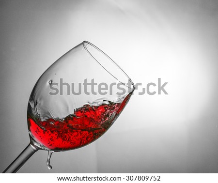 Fluid motion of coloured water in a wine glass