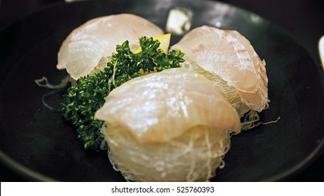 Fluke Sashimi - Slices Raw Fish In Suwon,Korea