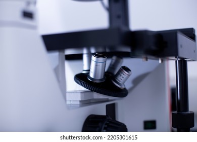 Fluorescence Microscope At The Cell Culture Laboratory 