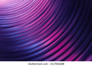 Fluorescent background. Blur curved texture. Futuristic light. Defocused neon pink purple blue color gradient glow on dark ridged abstract overlay. - Shutterstock ID 2117002688