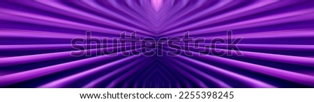 Fluorescent background. Blur symmetrical texture. Futuristic light. Defocused neon pink purple blue color gradient glow on dark ridged abstract overlay.
