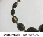 Fluorite and matte gold large stone art necklace fine art blue green golden hues