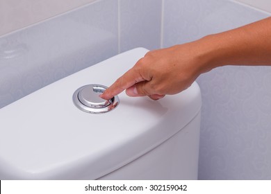 flush cleaning toilet - Shutterstock ID 302159042