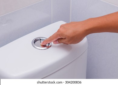 Flush cleaning toilet - Shutterstock ID 304200836