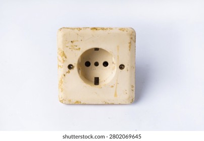 Flush Mount (Inbow) Electrical Wall Socket Installed in Home Interior