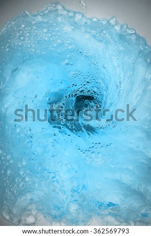 flush toilet (blue liquid)