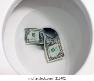 Flushing Money Down Toilet Stock Photo 216902 | Shutterstock