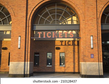 FLUSHING, NY - APRIL 8:  Ticket Booth At The Citi Field, Home Of Major League Baseball Team The New York Mets On April 8, 2014 In Flushing, NY. 