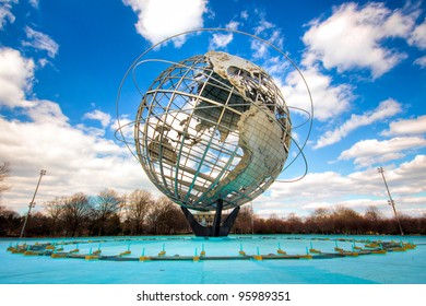 FLUSHING, NY -  FEB. 17:  The iconic Unisphere in Flushing Meadows Corona Pk. in Queens, NYC as seen on Feb. 17, 2012.  The 12 story structure was commissioned for the 1964 NYC World's Fair.