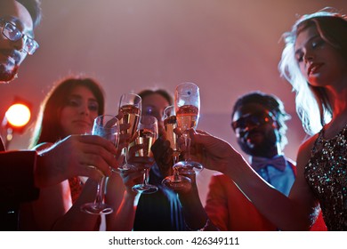 Flutes with champagne