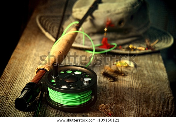 Fly Fishing Equipment Old Hat On Stock Photo Edit Now 109150121