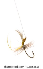 Fly Fishing Lure Isolated On A White Background