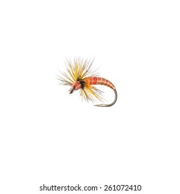 Fly Fishing Lure Isolated On White Background