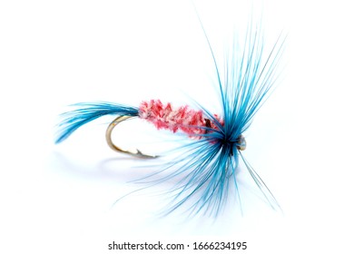 Fly Fishing Lure On A White Background