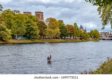 Fly Fishing In The Middle Of Perth, Scotland