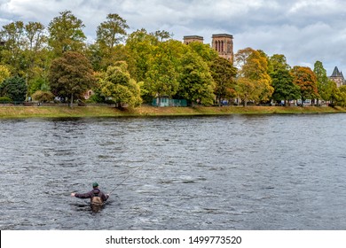 Fly Fishing In The Middle Of Perth, Scotland